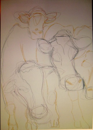 schets in pastelkrijt